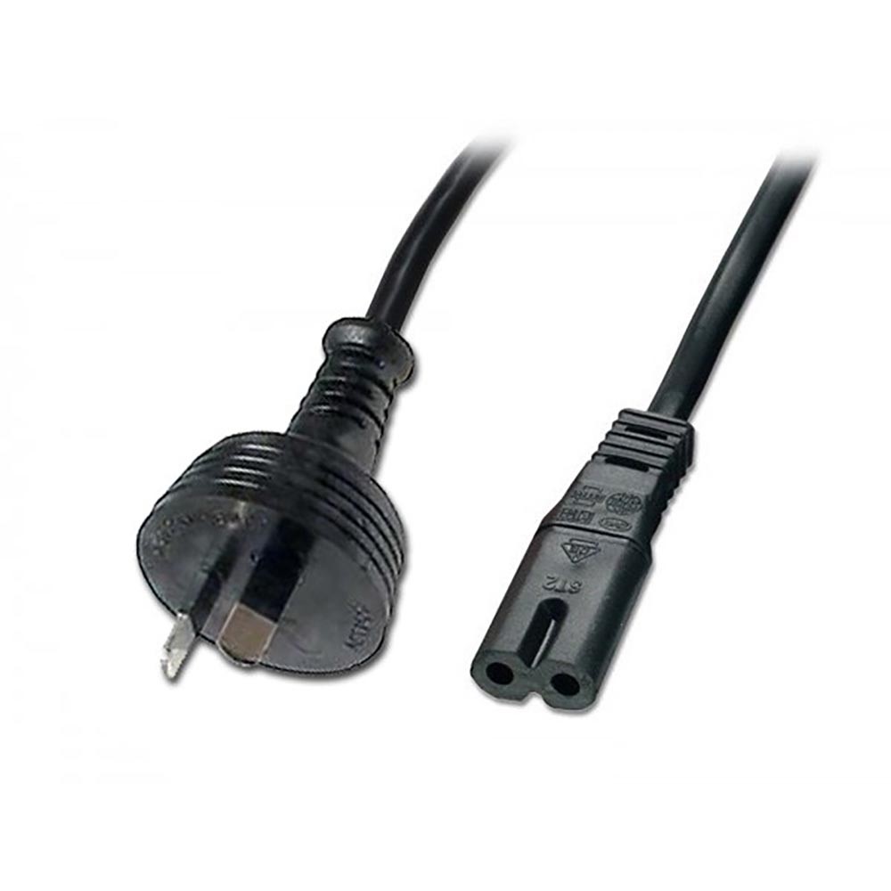 2m Power Cable 2pin Plug to IEC C7 Socket Lindy Australia