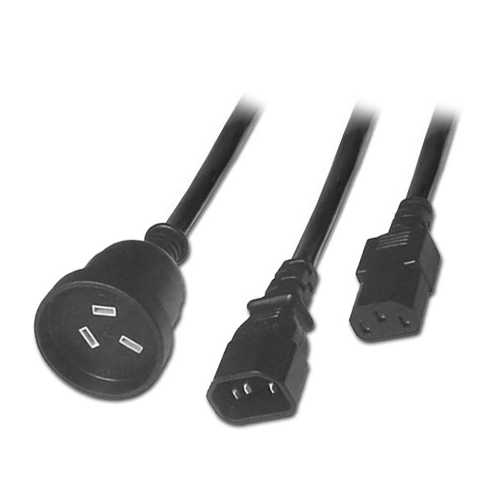 Tilbagebetale Se tilbage forberede 0.6m Power Cable IEC Plug to IEC & 3-pin Socket - Lindy Australia