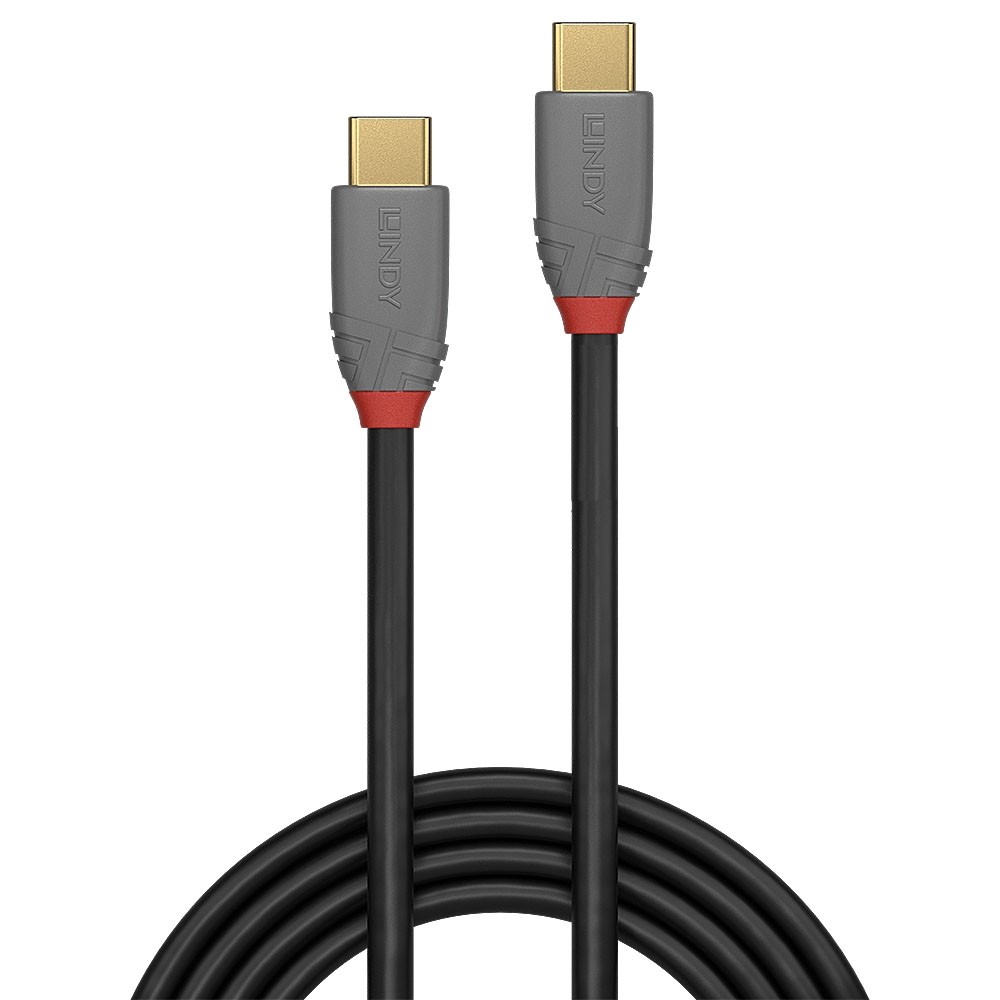 5A PD Anthra Line Black 0.5m LINDY 36900 USB 3.1 Type C Cable 