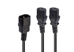2m Power Cable 10A IEC C14 Plug to C13 Y-Socket
