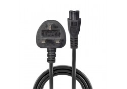 2m UK Power Cable 3-Pin Plug to IEC C5 Socket
