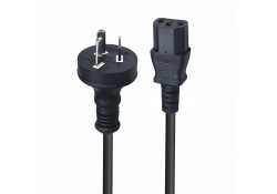 1m Power Cable 10A 3-pin Plug to IEC C13 Socket
