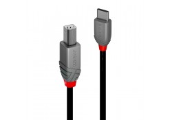 0.5m USB 2.0 Type C to B Cable, Anthra Line